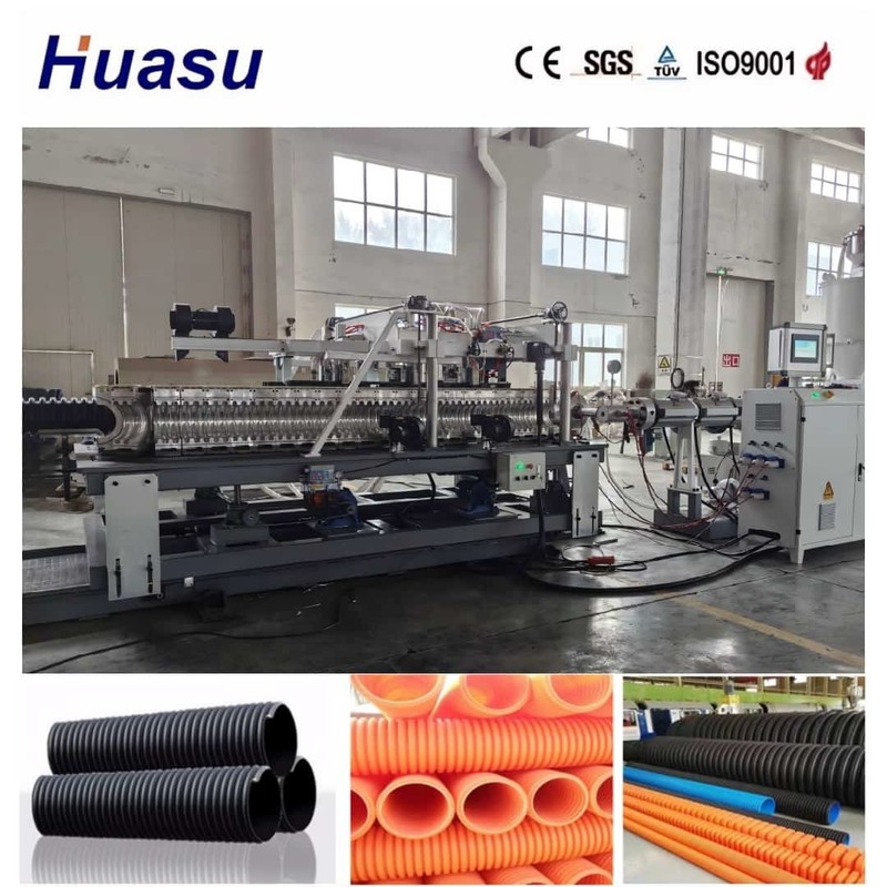 Semi otomatis Single Wall Corrugated Pipe Extrusion Line dengan Kapasitas 60-2000kg/h dan Diameter Pipe 32mm-1600mm