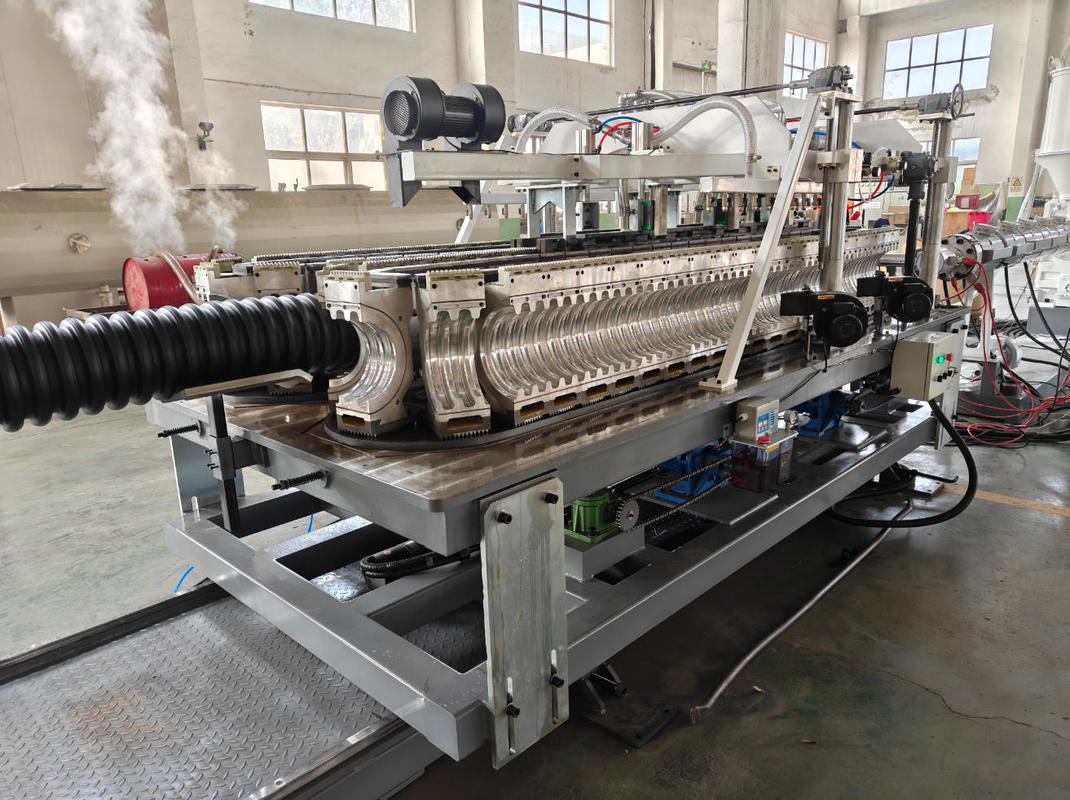 High Speed Double Wall Corrugated Pipe Extrusion Line dengan HV 740 Hardness Screw dan Diameter Screw 32mm-200mm