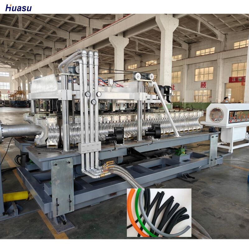 Lini Ekstrusi Pipa Bergelombang Dinding Ganda Suku Cadang Listrik Utama Siemens dengan 48 Jumlah Cetakan dan Fungsionalitas Pendingin Air