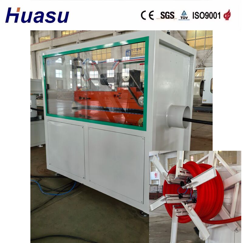 Tiga lapisan kabel perlindungan Pipe Extrusion Line dengan udara dan pendinginan air untuk 32mm-1600mm Pipe ID