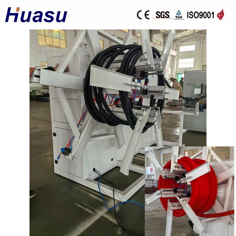 Garis Ekstrusi Pipa Pelindung Kabel Pendingin Udara dan Pendingin Air dengan Ekstruder Sekrup Tunggal dan Kontrol Jarak Jauh PLC