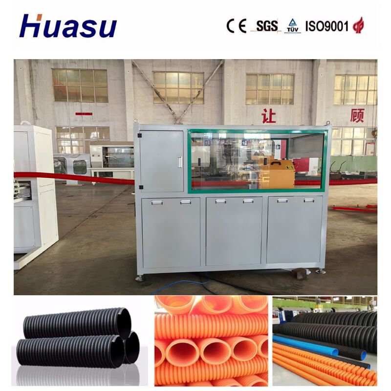 Garis Ekstrusi Pipa Pelindung Kabel Pendingin Udara dan Pendingin Air dengan Ekstruder Sekrup Tunggal dan Kontrol Jarak Jauh PLC