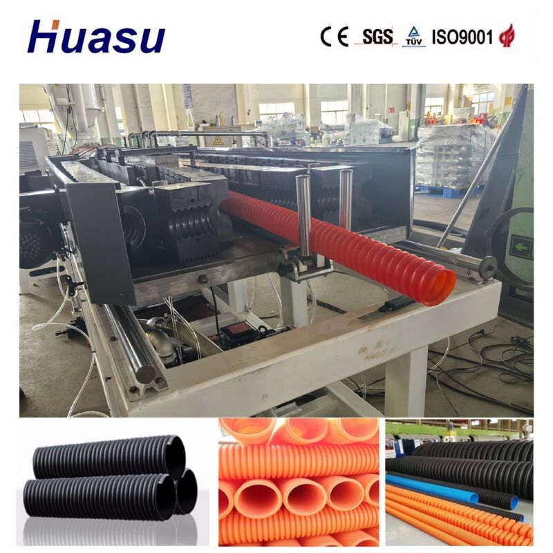 Lini Ekstrusi Pipa Bergelombang Dinding Tunggal Berdiameter Kecil 30mm-200mm dengan Akurasi Tinggi dengan Sistem Kontrol PLC