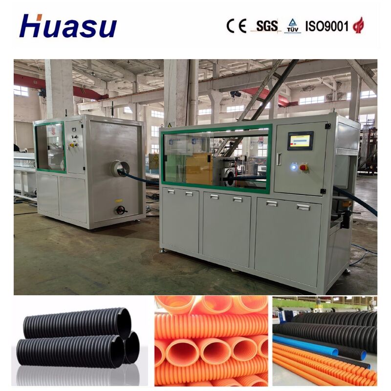 32mm-1600mm Pipe Diameter Range Single Wall Corrugated Pipe Extrusion Line dengan output 60-2000kg/h dan Siemens PLC Control
