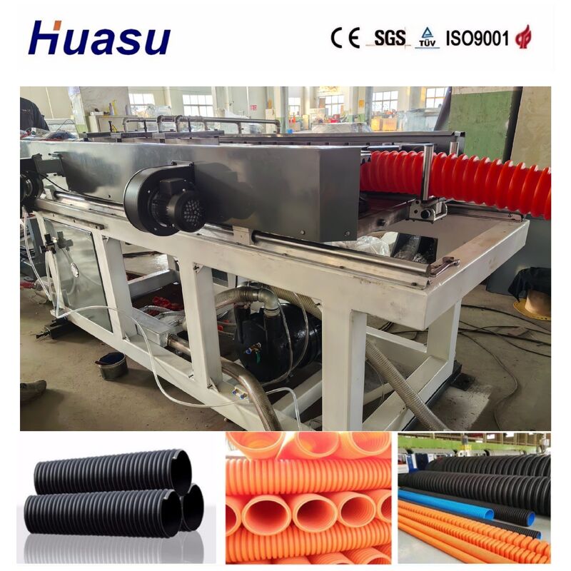 Produksi tinggi hemat energi Single Wall Corrugated Pipe Extrusion Line dengan kontrol PLC dan layar sentuh