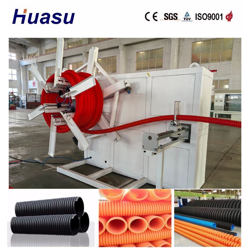 HDPE Single Wall Corrugated Pipe Extrusion Machine dengan Air Cooling Full Automatic untuk Produksi Pipa Plastik 32-1600mm