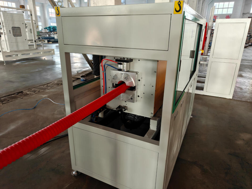 Lini Ekstrusi Pipa Bergelombang Dinding Tunggal dengan Sistem Kontrol PLC Pendingin Air dan Motor Utama Siemens