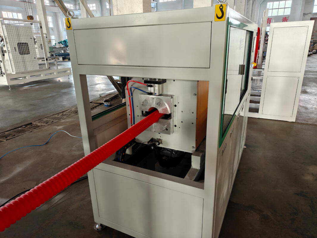 Garis Ekstrusi Pipa Goresan Double Wall dengan pendinginan air bertekanan terus menerus dengan komponen listrik merek Siemens dan kapasitas produksi 100kg/jam - 2000kg/jam