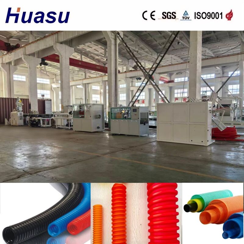 Air Cooling And Water Cooling Protection Cable Pipe Extrusion Line dengan Pipe ID 32mm-1600mm dan PLC Control untuk Pabrik Pipe Corrugated