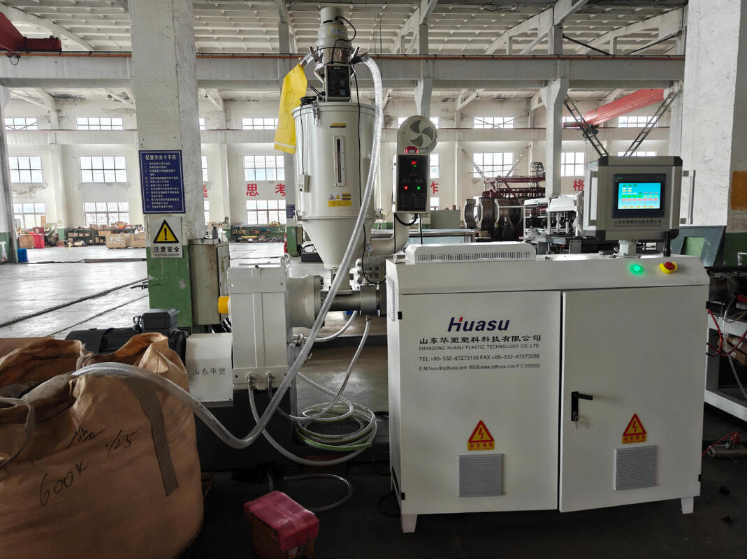 Garis ekstrusi pipa bergelombang dinding ganda dengan bahan gir 20CrMnTi dan bagian listrik merek Siemens dengan sekrup barel HV>740