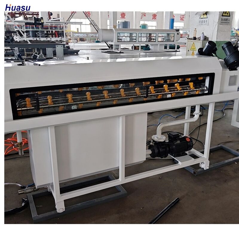 Garis ekstrusi pipa bergelombang dinding ganda dengan bagian listrik utama Siemens, bahan gigi 20CrMnTi dan sekrup barel HV>740