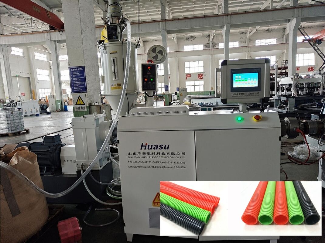 Single Wall Corrugated Pipe Extrusion Line dengan Siemens Schneider Main Electrics, 38CrMoAlA Barrel Material, dan PLC Remote Control