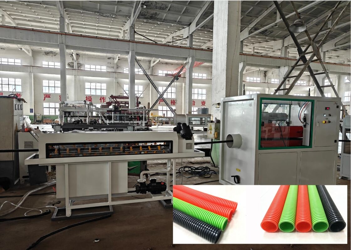 Single Wall Corrugated Pipe Extrusion Line dengan remote control PLC dan High Quality Steel Water Sleeve untuk Plastic Pipe Extrusion