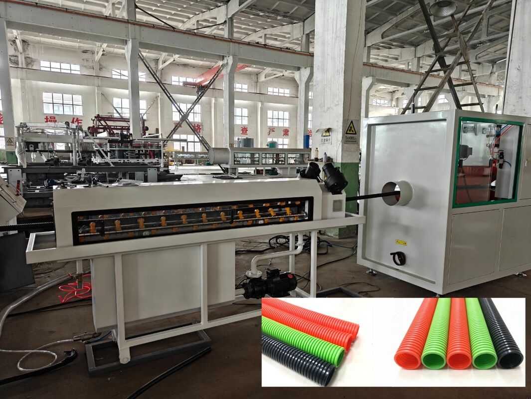 Single Wall Corrugated Pipe Extrusion Line dengan remote control PLC dan High Quality Steel Water Sleeve Featuring Siemens/Schneider Main Electrics