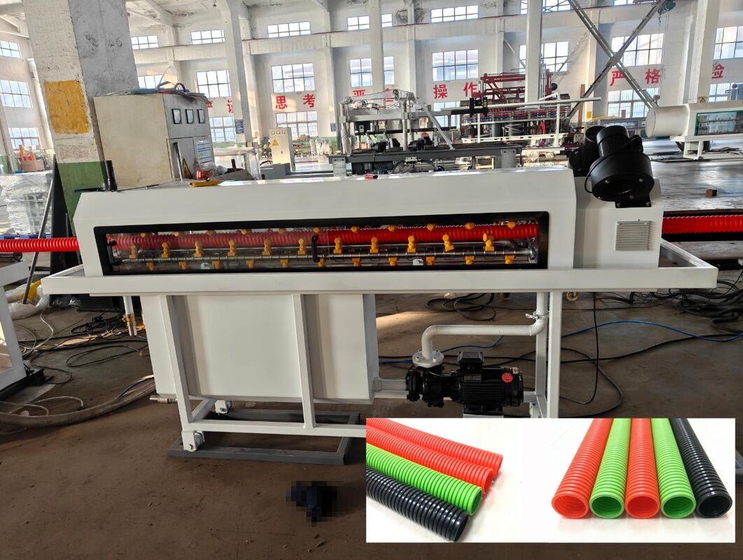 Single Wall Corrugated Pipe Extrusion Line dengan remote control PLC dan High Quality Steel Water Sleeve Featuring Siemens/Schneider Main Electrics