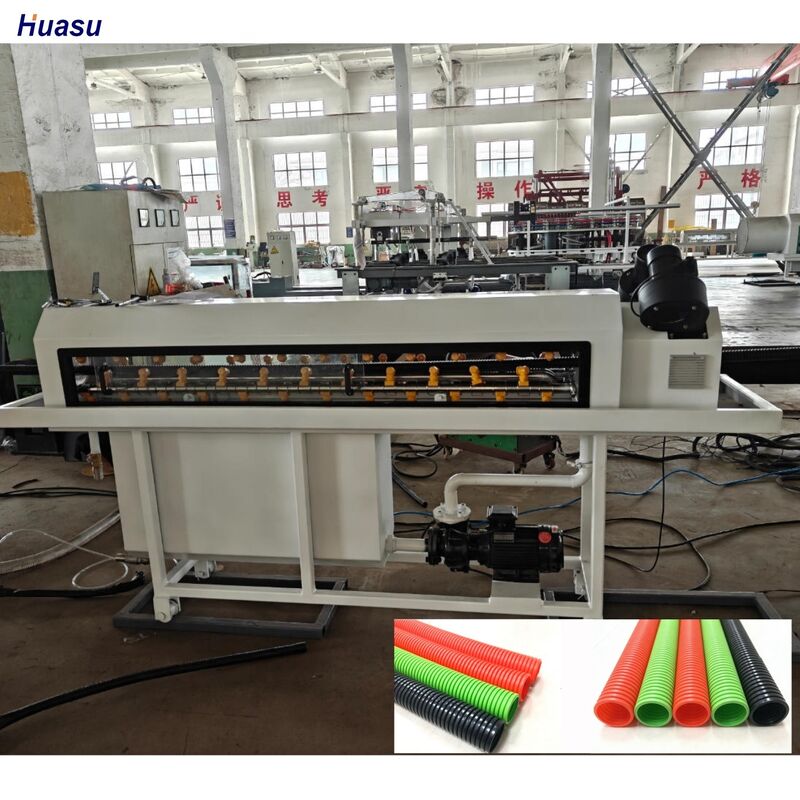 Jalur Ekstrusi Pipa Bergelombang Dinding Tunggal dengan Material Barel 38CrMoAlA dan Elektrik Utama Siemens Schneider dengan Kontrol Jarak Jauh PLC