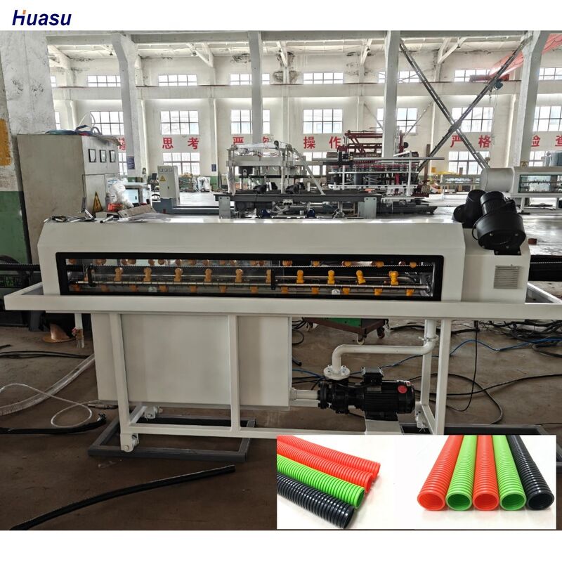 Jalur Ekstrusi Pipa Bergelombang Dinding Tunggal dengan Kontrol Jarak Jauh PLC dan Elektrik Siemens Schneider untuk Manufaktur Pipa Tahan Lama
