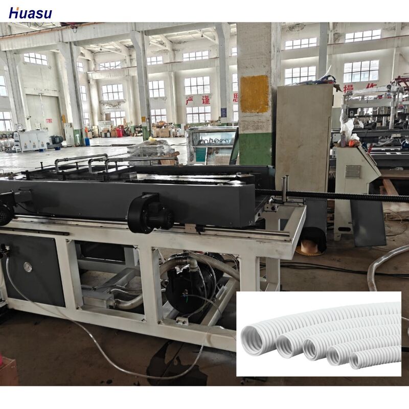 Single Wall Corrugated Pipe Extrusion Line Full Intermeshing Engagement System Rotary Mold Type Corrugator Kontrol Komputerisasi untuk Produksi