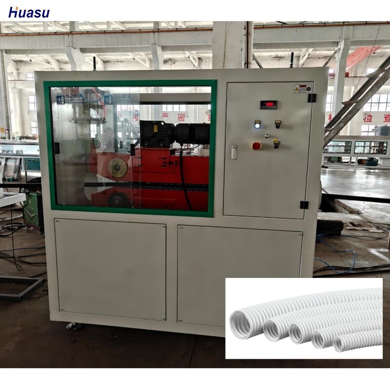 Lini Produksi Pipa Bergelombang Dinding Tunggal Kontrol PLC untuk Bahan Baku PP PE PVC Memastikan Produksi dan Konsisten