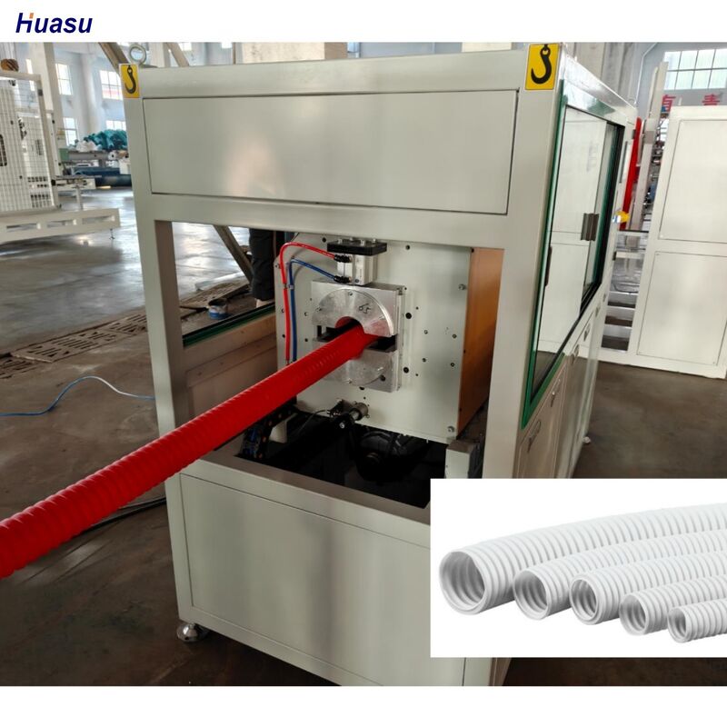 Corrugator Single Wall Corrugated Pipe Extrusion Line Featuring Single Screw and Voltage 220-415V Dirancang untuk Pipe Konsisten