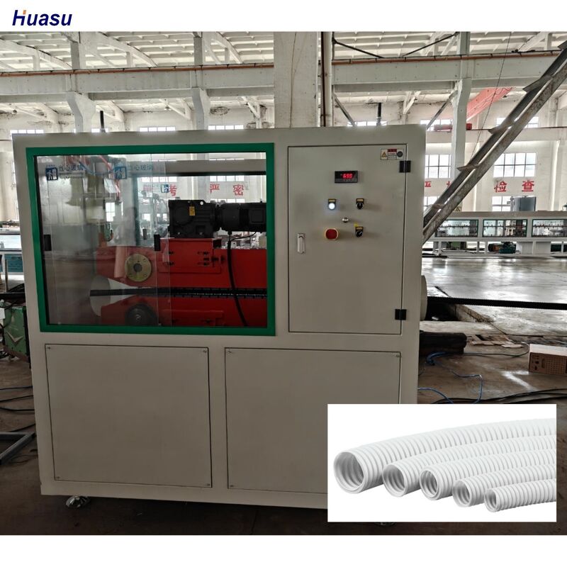 Corrugator Single Wall Corrugated Pipe Extrusion Line Featuring Single Screw and Voltage 220-415V Dirancang untuk Pipe Konsisten