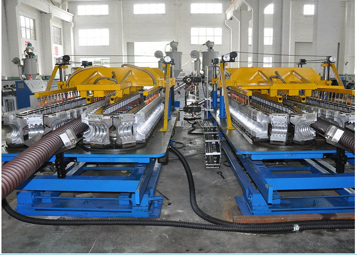 9-400mm Single Wall Corrugated Pipe Machine / PE Carbon Spiral Pipe Extrusion Line