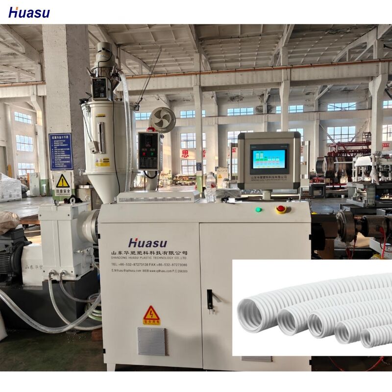 PLC Dengan Remote Control Single Wall Corrugated Pipe Extrusion Line Extruding Machine Dilengkapi dengan Relay Omron Untuk Produksi