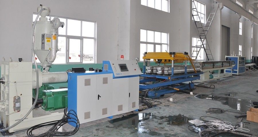 PE / PP / PVC Single Wall Corrugated Pipe Extrusion Line Output Besar SBG-250