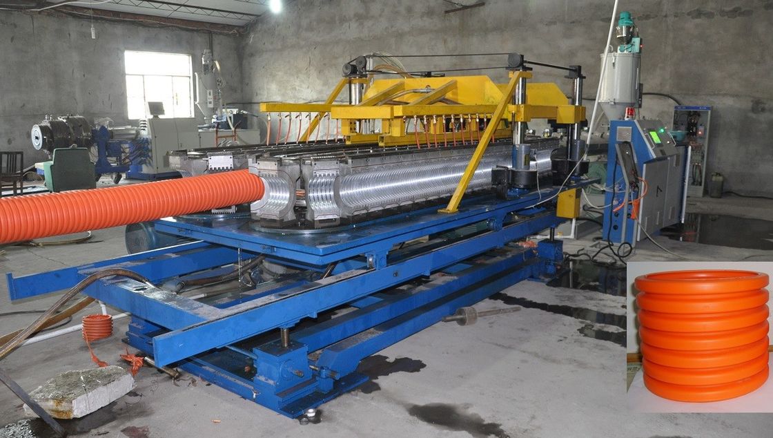 PA / PVC Single Wall Corrugated Pipe Extrusion Line / Pipa Extruder Line SBG-250