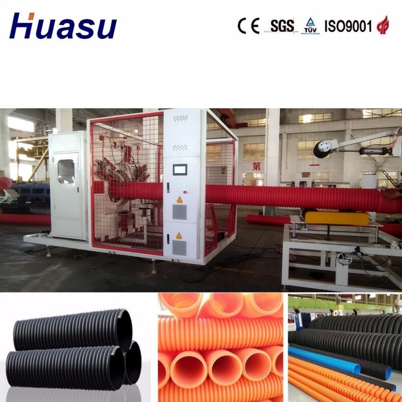 Lini Ekstrusi Pipa Goresan Dinding Berproduktif Tinggi dengan Kontrol PLC untuk Produksi Pipa DWC Diameter Dalam 32mm-1600mm