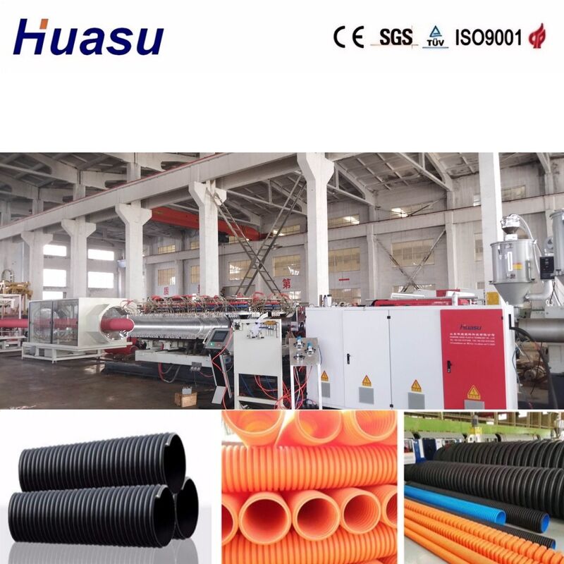 Mesin Ekstrusi Pipa Goresan Double Wall dengan Diameter Pipa 32mm-1600mm, Kontrol PLC, dan Produktivitas Tinggi