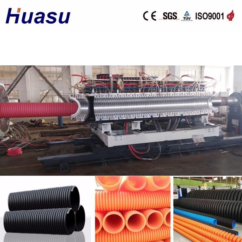 Lini Ekstrusi Pipa Goresan Dinding Berproduktif Tinggi dengan Kontrol PLC untuk Produksi Pipa DWC Diameter Dalam 32mm-1600mm