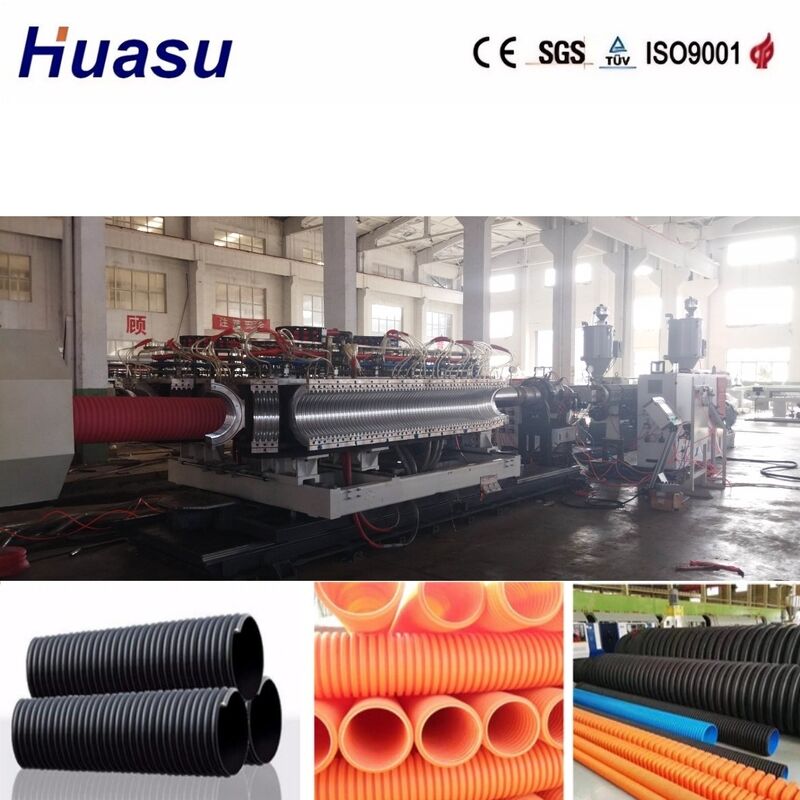 Lini Ekstrusi Pipa Goresan Dinding Berproduktif Tinggi dengan Kontrol PLC untuk Produksi Pipa DWC Diameter Dalam 32mm-1600mm