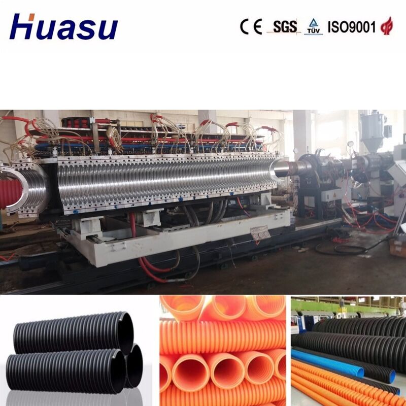 Mesin Ekstrusi Pipa Goresan Double Wall dengan Diameter Pipa 32mm-1600mm, Kontrol PLC, dan Produktivitas Tinggi