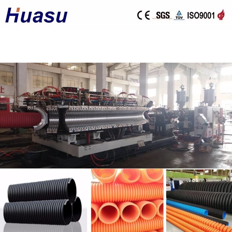 Alloy Steel Die Head Double Wall Corrugated Pipe Extrusion Line with Siemens PLC Control for 32-1600mm Pipe Diameter