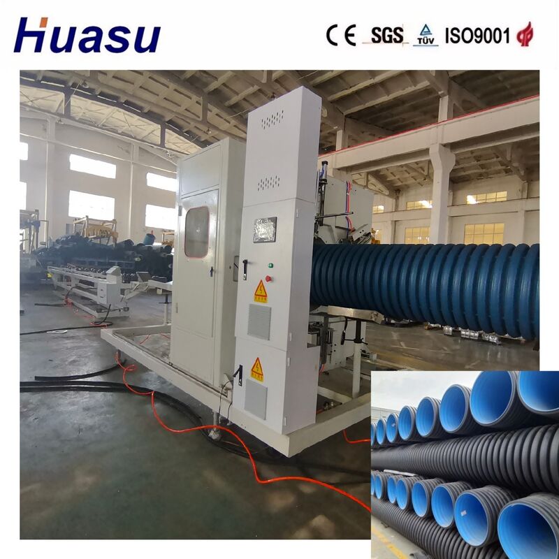 Telekomunikasi Kabel Listrik Plastik HDPE Dual Wall Corrugated Pipe Extrusion Machine