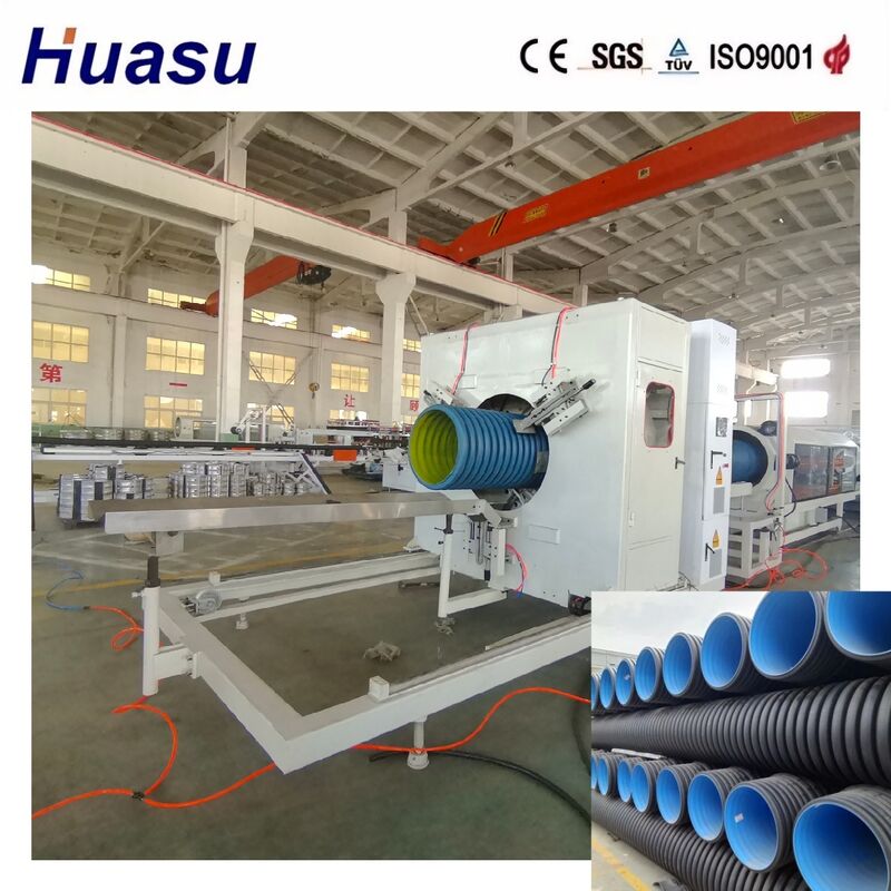 Telekomunikasi Kabel Listrik Plastik HDPE Dual Wall Corrugated Pipe Extrusion Machine