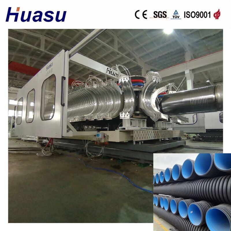 PLC dikendalikan Double Wall Corrugated Pipe Line Produksi dengan Diameter 32-1600mm dan fitur hemat energi
