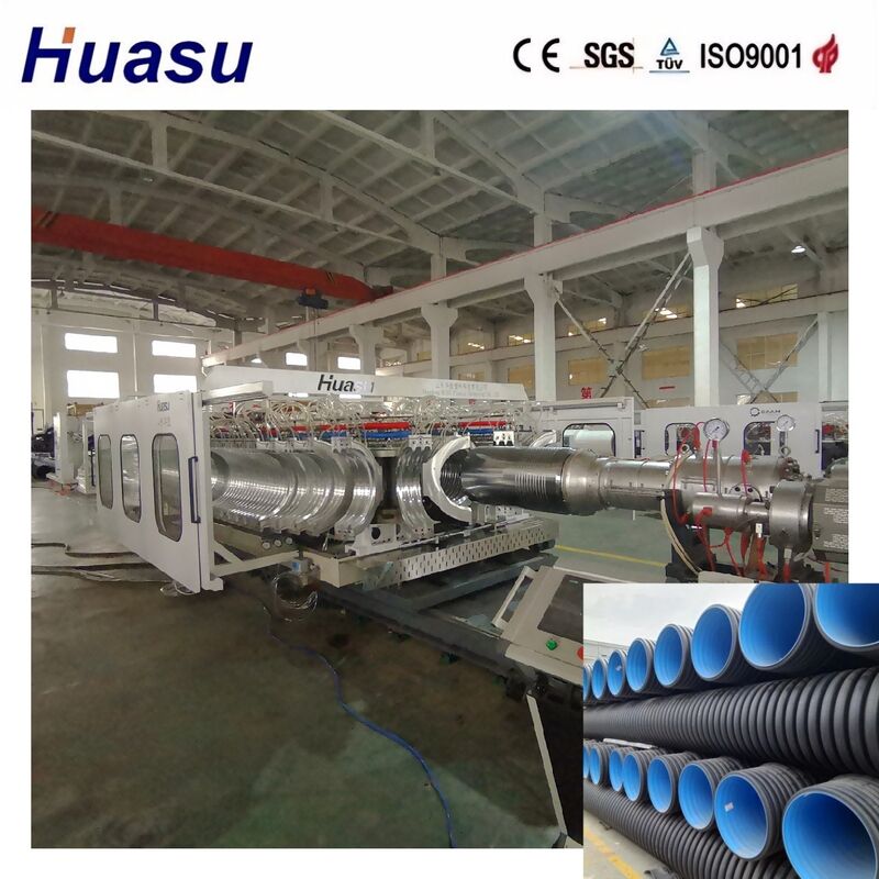 PLC dikendalikan Double Wall Corrugated Pipe Line Produksi dengan Diameter 32-1600mm dan fitur hemat energi