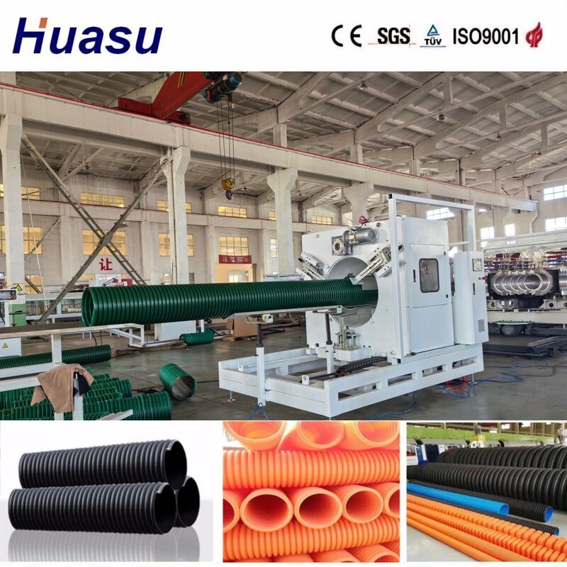 PLC dikendalikan Double Wall Corrugated Pipe Extrusion Line untuk Produktivitas Tinggi dengan Diameter Pipe 32-1600mm