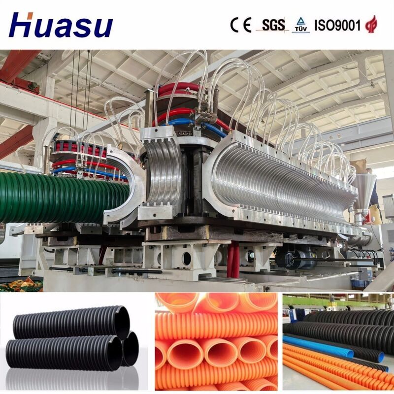 PLC dikendalikan Double Wall Corrugated Pipe Extrusion Line untuk Produktivitas Tinggi dengan Diameter Pipe 32-1600mm