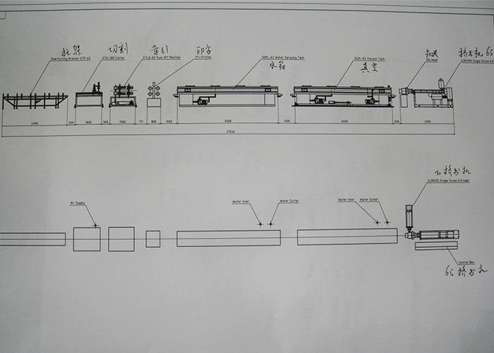 200MM-400MM PVC Single Wall Corrugated Pipe Machine Lini Produksi