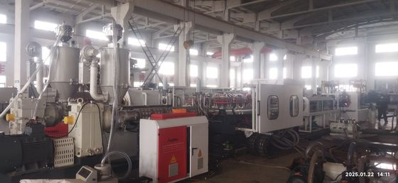 63mm Min Pipe Diameter Double Wall Corrugated Pipe Extrusion Line with HV>940 Barrel Hardness and PLC Control System