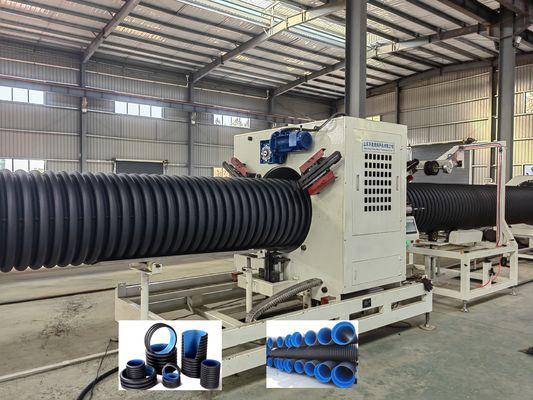 High Speed Double Wall Corrugated Pipe Extrusion Line with Aluminium Alloy Mould and Adjustable Cooling Tank Length