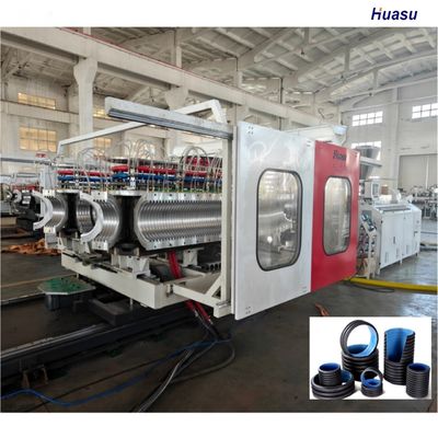 Double Wall Corrugated Pipe Extrusion Line with 38CrMoALA Screw 1 Year Warranty and Planetary Cutting for HDPE PVC Pipes
