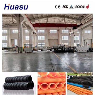 32mm-1600mm Diameter Single Wall Corrugated Pipe Extrusion Line dengan Remote Control Online Belling dan Waveform yang dapat disesuaikan