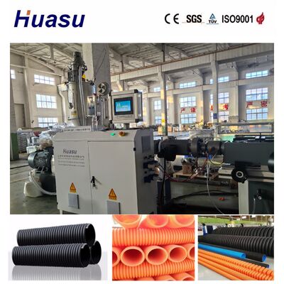 Single Wall Corrugated Pipe Extrusion Line with PLC Control Touch Screen for High Productivity and Energy Saving