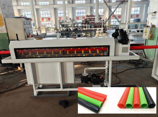 Single Wall Corrugated Pipe Extrusion Line with Temperature Sensor, Electric Heating, and Deep Screw Channel Structure