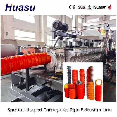 Square Mouth HDPE Plastic Corrugated Conduit Electrical Cable Protection Pipe Extrusion Line