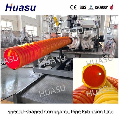 Square Mouth HDPE Plastic Corrugated Conduit Electrical Cable Protection Pipe Extrusion Line